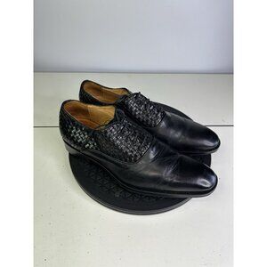 Paul Frederick Dress Shoes Sz 9 M Mens Black Textured Leather